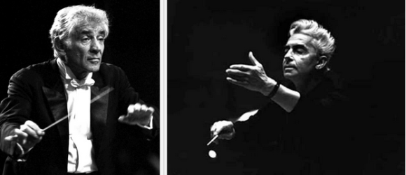 Leonard Bernstein and Herbert von Karajan